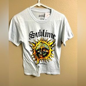 Sublime Gray Blue Logo T-Shirt Small Cotton